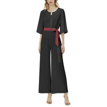 Load image into Gallery viewer, Dolman Sleeve Belted Wide Leg Jumpsuit