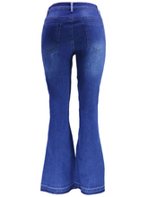 Load image into Gallery viewer, Stitched Wide-Leg Jeans H7XHRQYYKN