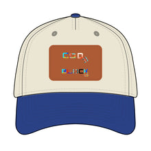 Load image into Gallery viewer, Leather Patch Baseball Cap — 'Good Vibes' Color Block Design