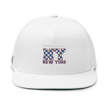 Load image into Gallery viewer, NY Floral Mosaic Embroidered Flat Bill Cap — New York Snapback Hat