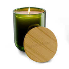 Load image into Gallery viewer, Scented Soy Candle — 14oz Engraved “CODE BLOCKS” Candle (Warm Amber)