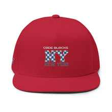 Load image into Gallery viewer, NY Floral Mosaic Embroidered Flat Bill Cap — New York Snapback Hat