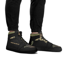 Load image into Gallery viewer, Mens Black High Top Leather Sneakers