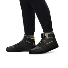 Load image into Gallery viewer, Mens Black High Top Leather Sneakers
