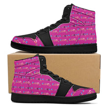 Load image into Gallery viewer, Mens Black High Top Leather Sneakers