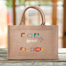 Load image into Gallery viewer, Custom Brown Jute Burlap Tote Bags