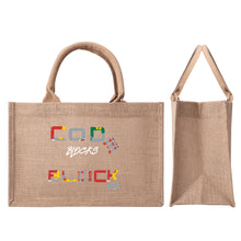 Load image into Gallery viewer, Custom Brown Jute Burlap Tote Bags