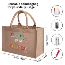 Load image into Gallery viewer, Custom Brown Jute Burlap Tote Bags
