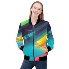 Load image into Gallery viewer, Womens Zip Up Print Bomber Jacket
