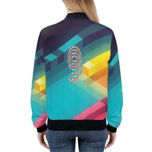 Load image into Gallery viewer, Womens Zip Up Print Bomber Jacket