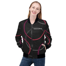 Load image into Gallery viewer, Womens Zip Up Print Bomber Jacket