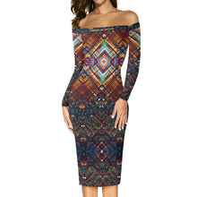 Load image into Gallery viewer, Womens Off The Shoulder Long Sleeve Elegant Wrap Dress
