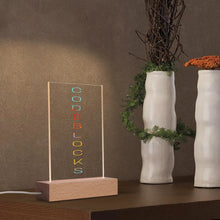 Load image into Gallery viewer, Personalized LED Acrylic Night Light and Wooden Base Table Decor