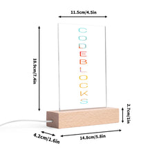 Load image into Gallery viewer, Personalized LED Acrylic Night Light and Wooden Base Table Decor