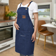 Load image into Gallery viewer, Unisex Canvas Cross Back Chef Aprons Multifunction with Large Pockets