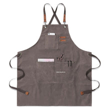 Load image into Gallery viewer, Unisex Canvas Cross Back Chef Aprons Multifunction with Large Pockets