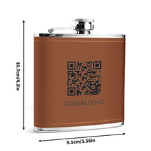 Load image into Gallery viewer, Custom Leather Wrapped Stainless Steel 6oz Flask