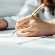 Load image into Gallery viewer, Personalized 6 Pack Gold Ballpoint Pen with Engraved Name and Logo