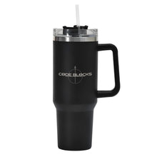Load image into Gallery viewer, 40oz Stainless Steel Tumbler Travel Mug with Handle and Straw for Cup Holder
