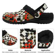Load image into Gallery viewer, Adults Black Warm House Clog Winter Fur Lined Garden Slippers