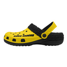 Load image into Gallery viewer, Adults Black Warm House Clog Winter Fur Lined Garden Slippers