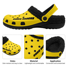 Load image into Gallery viewer, Adults Black Warm House Clog Winter Fur Lined Garden Slippers