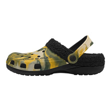 Load image into Gallery viewer, Adults Black Warm House Clog Winter Fur Lined Garden Slippers