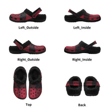 Load image into Gallery viewer, Adults Black Warm House Clog Winter Fur Lined Garden Slippers