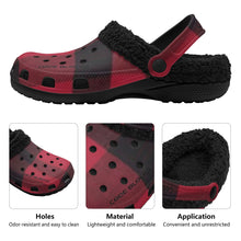 Load image into Gallery viewer, Adults Black Warm House Clog Winter Fur Lined Garden Slippers