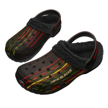 Load image into Gallery viewer, Adults Black Warm House Clog Winter Fur Lined Garden Slippers