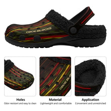 Load image into Gallery viewer, Adults Black Warm House Clog Winter Fur Lined Garden Slippers
