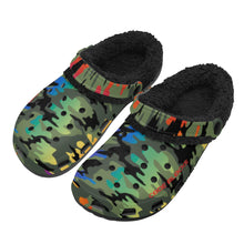Load image into Gallery viewer, Adults Black Warm House Clog Winter Fur Lined Garden Slippers