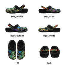 Load image into Gallery viewer, Adults Black Warm House Clog Winter Fur Lined Garden Slippers