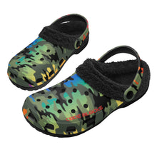 Load image into Gallery viewer, Adults Black Warm House Clog Winter Fur Lined Garden Slippers