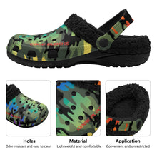 Load image into Gallery viewer, Adults Black Warm House Clog Winter Fur Lined Garden Slippers