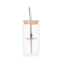 Load image into Gallery viewer, Transparent Bamboo Covered Cup 16oz Glass Cups Furniture with Straw