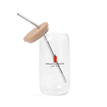 Load image into Gallery viewer, Transparent Bamboo Covered Cup 16oz Glass Cups Furniture with Straw