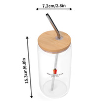 Load image into Gallery viewer, Transparent Bamboo Covered Cup 16oz Glass Cups Furniture with Straw