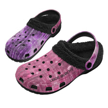 Load image into Gallery viewer, Adults Black Warm House Winter Fur Lined Garden Slippers