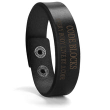 Load image into Gallery viewer, Engraved Punk Rock Leather Cuff Bracelet for Men Jewelry