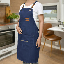 Load image into Gallery viewer, Unisex Canvas Cross Back Chef Aprons Multifunction with Large Pockets