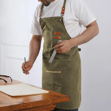 Load image into Gallery viewer, Unisex Canvas Cross Back Chef Aprons Multifunction with Large Pockets