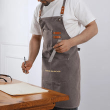 Load image into Gallery viewer, Unisex Canvas Cross Back Chef Aprons Multifunction with Large Pockets