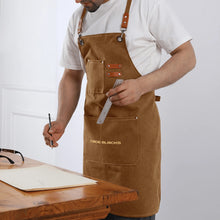 Load image into Gallery viewer, Unisex Canvas Cross Back Chef Aprons Multifunction with Large Pockets