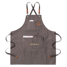 Load image into Gallery viewer, Unisex Canvas Cross Back Chef Aprons Multifunction with Large Pockets