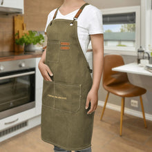 Load image into Gallery viewer, Unisex Canvas Cross Back Chef Aprons Multifunction with Large Pockets