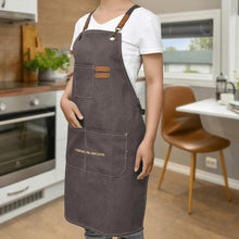 Load image into Gallery viewer, Unisex Canvas Cross Back Chef Aprons Multifunction with Large Pockets