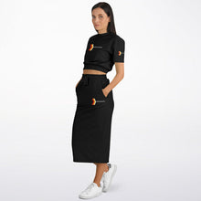 Load image into Gallery viewer, Athletic Cropped Short Sleeve Sweatshirt and Long Pocket Skirt Set – AOP