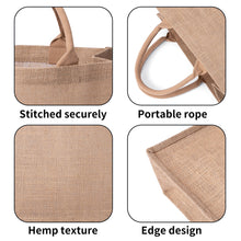 Load image into Gallery viewer, Custom Brown Jute Burlap Tote Bags
