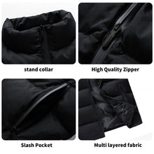 Load image into Gallery viewer, Mens Warm Stand Collar Zip Up Puffer Vest